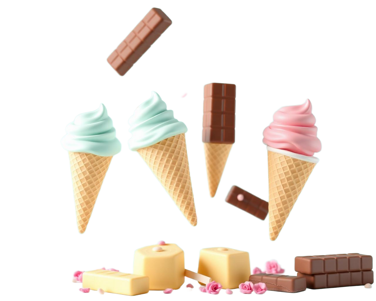Italian ice cream and chocolate